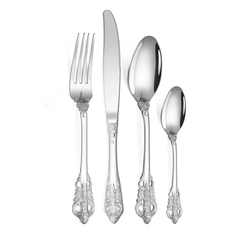 Elegant Gold-Plated Stainless Steel Cutlery Set – Luxury Tableware for Every Occasion