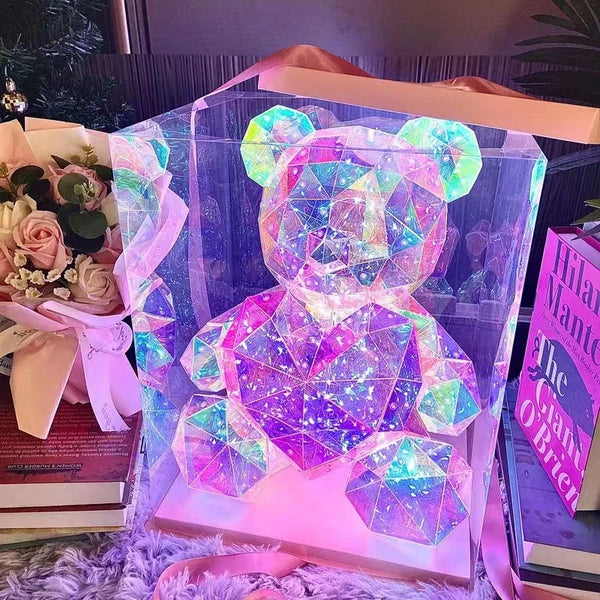 30cm Crystal Teddy Bear Lamp – Romantic LED Gift for Birthdays, Valentine's Day & Bedroom Decor