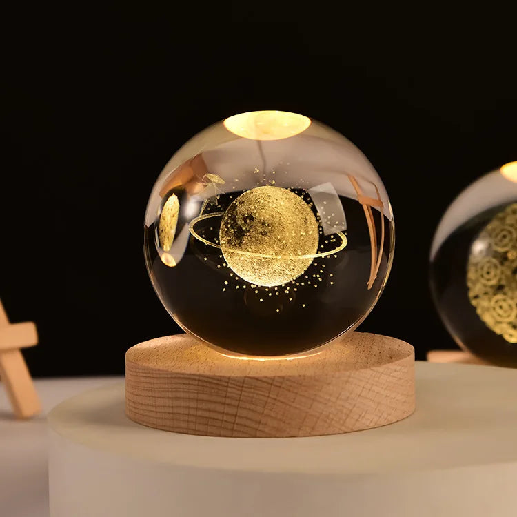 LED Crystal Ball Night Light – Unique Decorative Gift for Home and Office