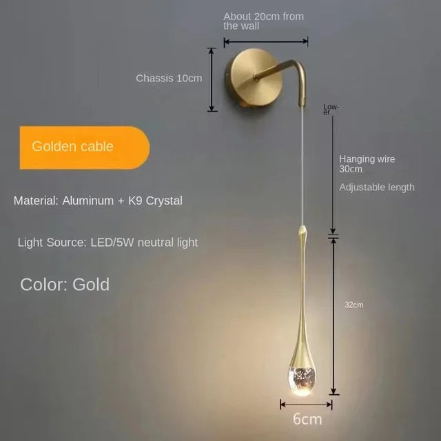 Elegant Teardrop Crystal Pendant Lights – Modern LED Lighting for Dining Rooms and Living Spaces