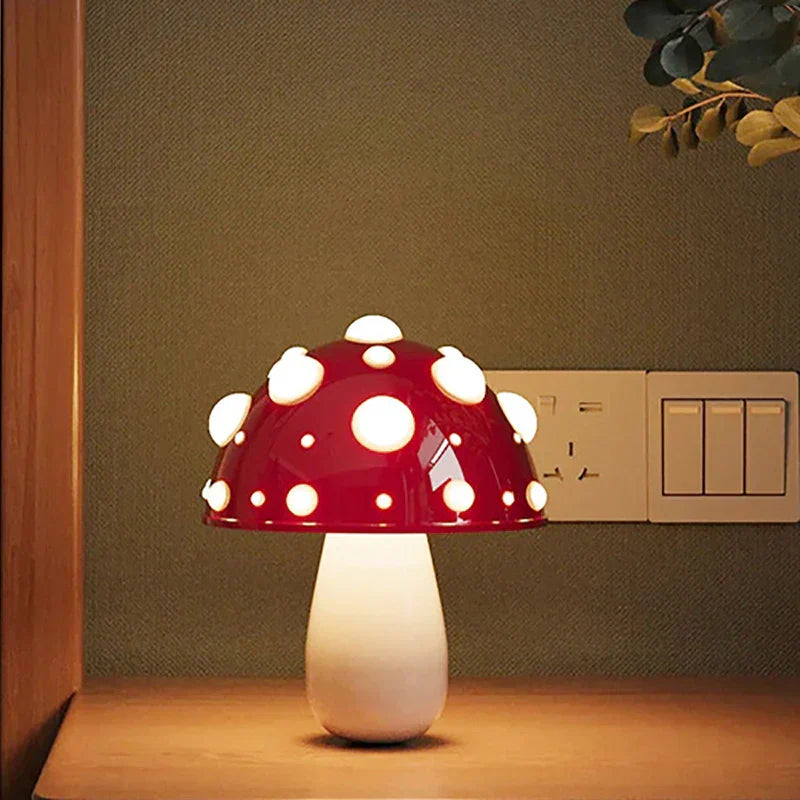 USB-Rechargeable LED Mushroom Lamp – Cosy Night Light for Bedrooms