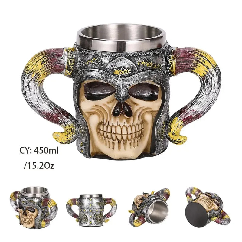 Medieval Dragon Stainless Steel Tankard – Unique Gothic Resin Mug for Coffee, Tea, or Beer