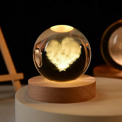 LED Crystal Ball Night Light – Unique Decorative Gift for Home and Office