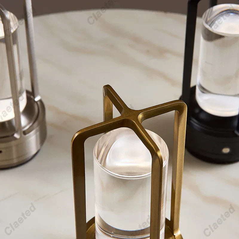 Elegant Portable LED Lantern with Wireless Charging Station – Modern Design for Indoors and Outdoors