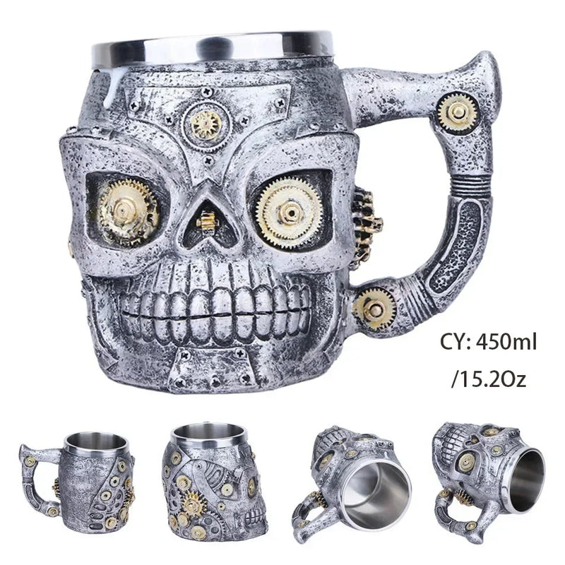 Medieval Dragon Stainless Steel Tankard – Unique Gothic Resin Mug for Coffee, Tea, or Beer