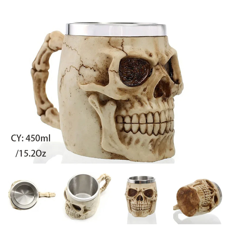 Medieval Dragon Stainless Steel Tankard – Unique Gothic Resin Mug for Coffee, Tea, or Beer