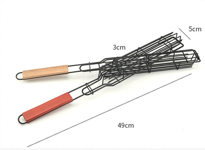 Portable Non-Stick BBQ Grill Basket – Ideal for Outdoor Camping, Picnics & Grilling Meat