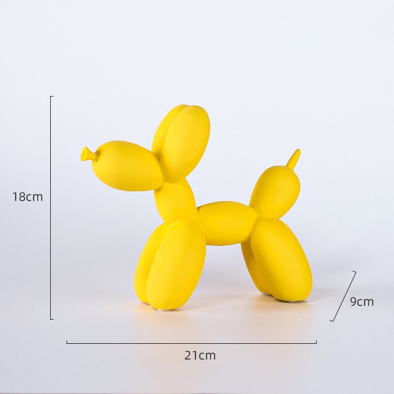 Nordic Resin Balloon Dog Sculpture – Stylish 21 cm Home Décor for Living Rooms and Gifts