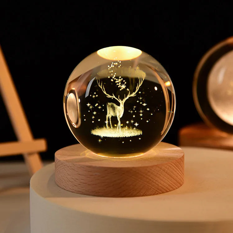 LED Crystal Ball Night Light – Unique Decorative Gift for Home and Office