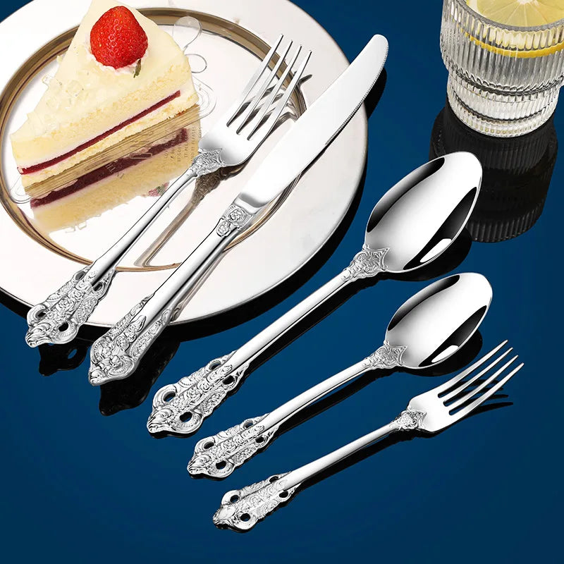 Elegant Gold-Plated Stainless Steel Cutlery Set – Luxury Tableware for Every Occasion