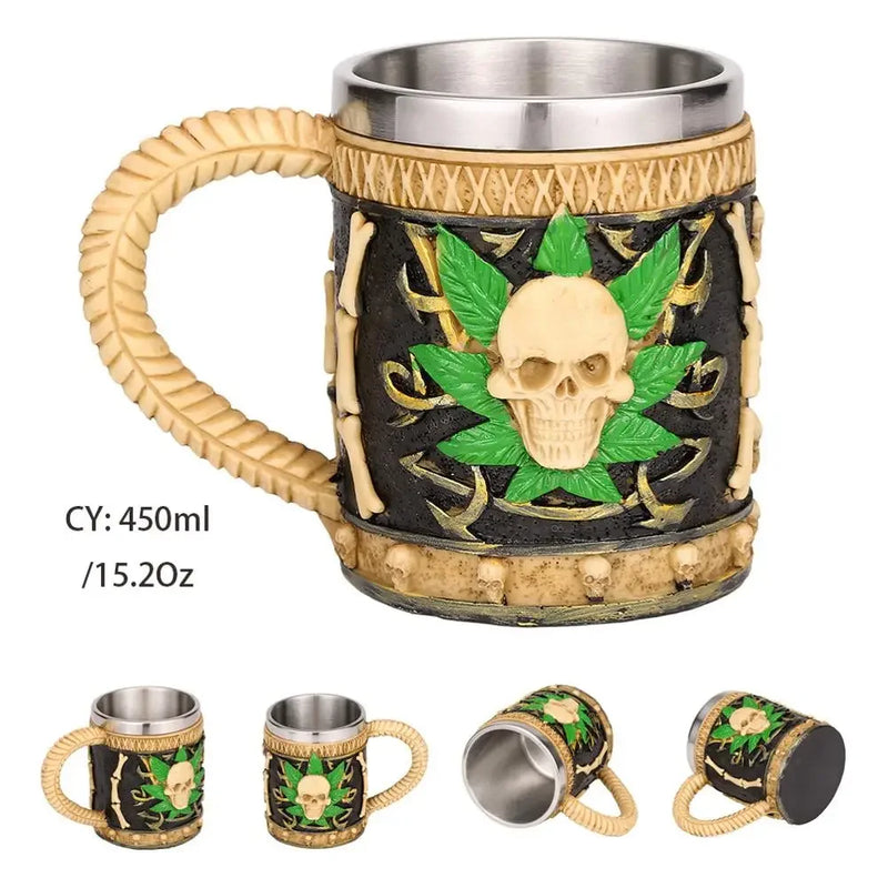 Medieval Dragon Stainless Steel Tankard – Unique Gothic Resin Mug for Coffee, Tea, or Beer