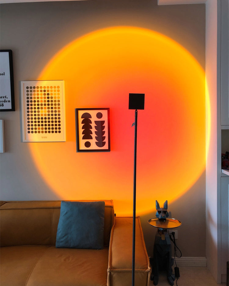 Modern Sunset Floor Lamp – Minimalist Light Projector for Warm Ambience