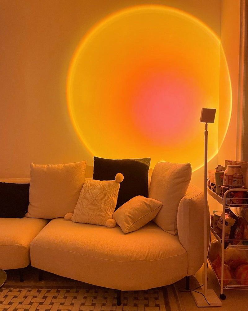 Modern Sunset Floor Lamp – Minimalist Light Projector for Warm Ambience