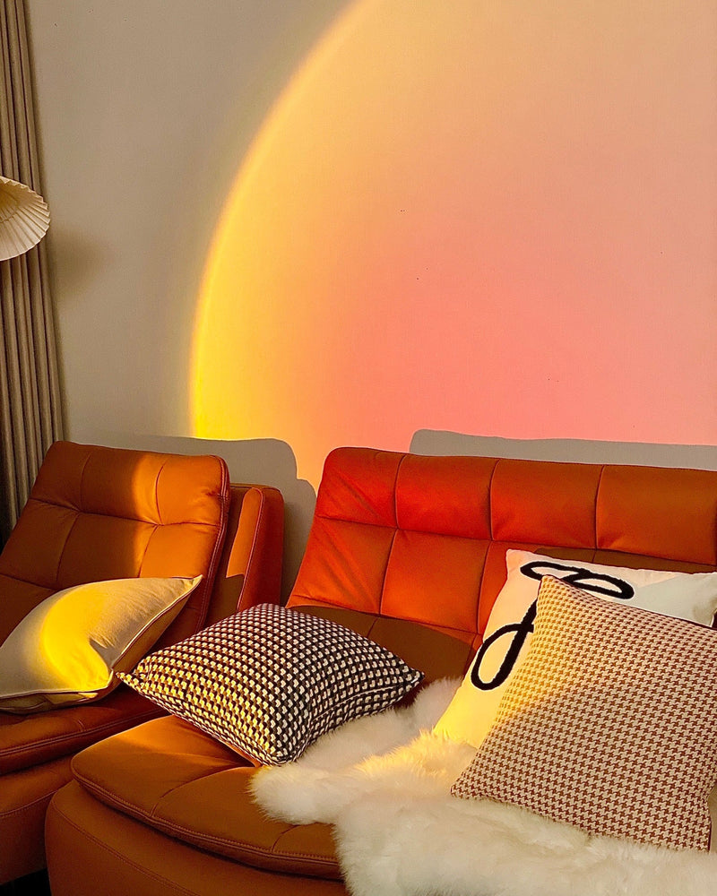 Modern Sunset Floor Lamp – Minimalist Light Projector for Warm Ambience