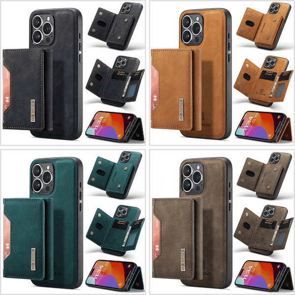 2-in-1 Magnetic iPhone Case with Detachable Wallet – Premium Leather Look for Ultimate Protection and Convenience