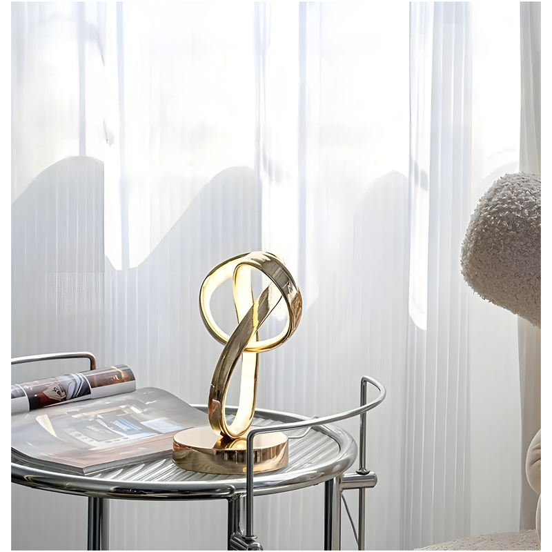 Luxurious Gold Möbius Ring Desk Lamp – Elegant Adjustable LED Table Light