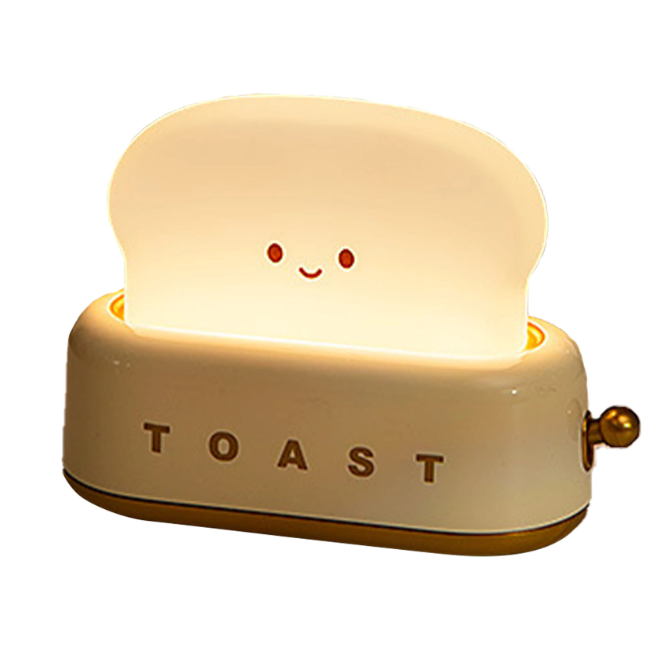 Toast-Shaped Night Light – Charming Bedside Lamp with Warm Glow