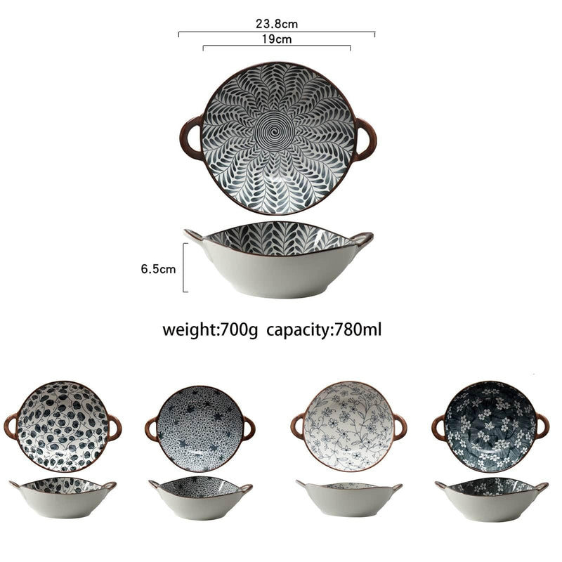 Japanese-Inspired Ceramic Bowls with Handles – Elegant & Functional Tableware