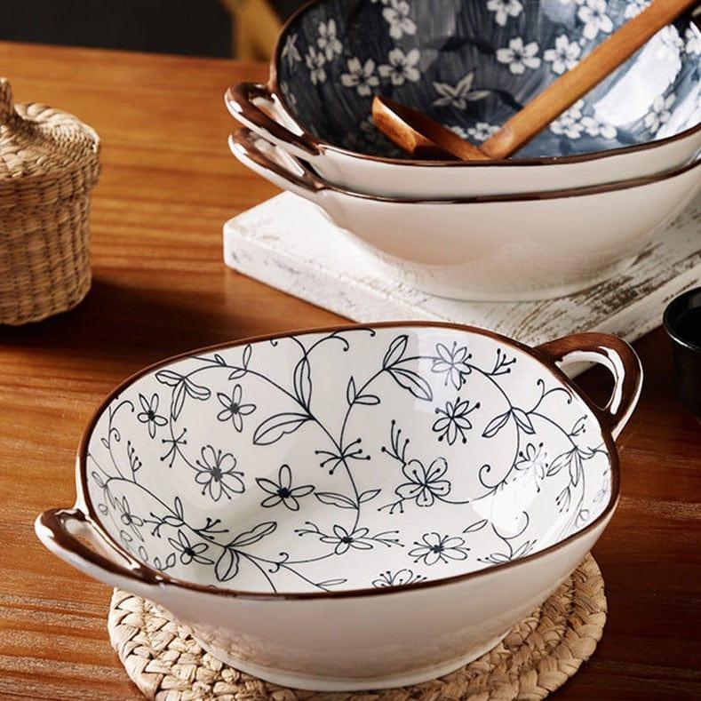 Japanese-Inspired Ceramic Bowls with Handles – Elegant & Functional Tableware