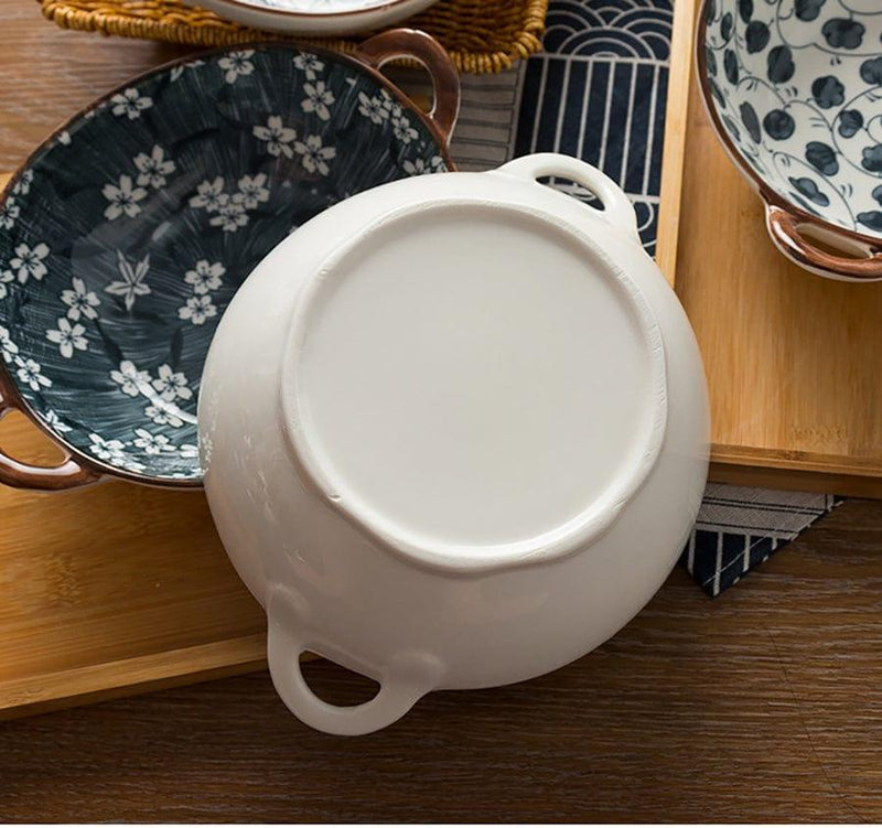 Japanese-Inspired Ceramic Bowls with Handles – Elegant & Functional Tableware