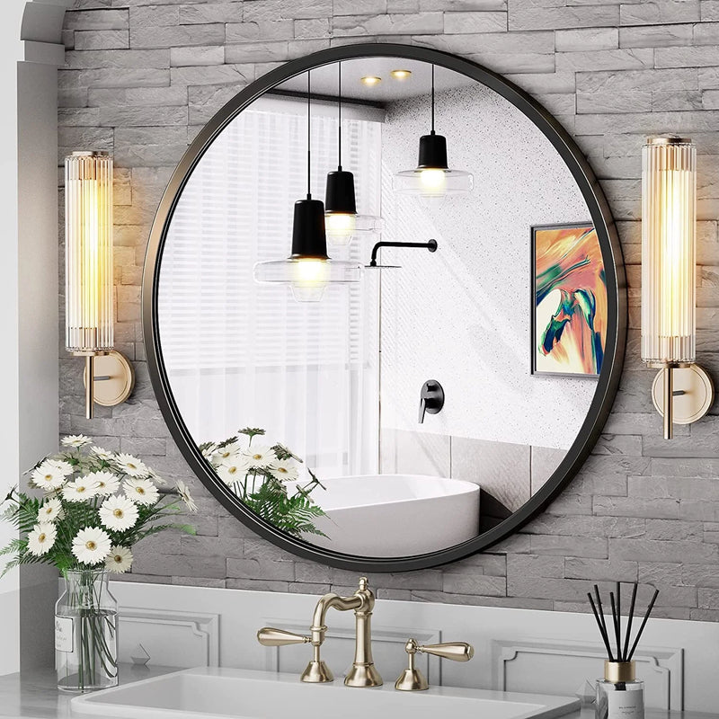 Black Round Bathroom Mirror