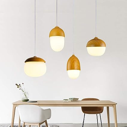 Nordic Wooden Pendant Lights – Modern Glass & Wood Ceiling Lamps