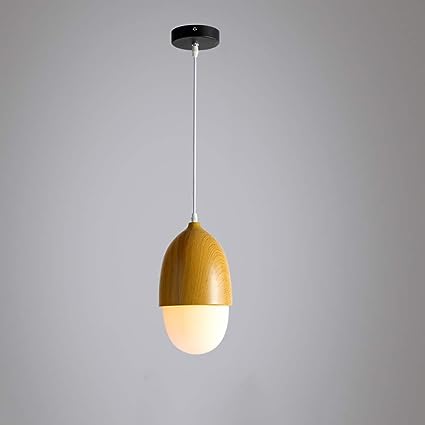 Nordic Wooden Pendant Lights – Modern Glass & Wood Ceiling Lamps