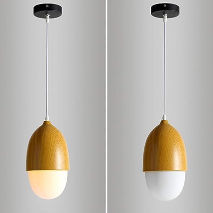 Nordic Wooden Pendant Lights – Modern Glass & Wood Ceiling Lamps