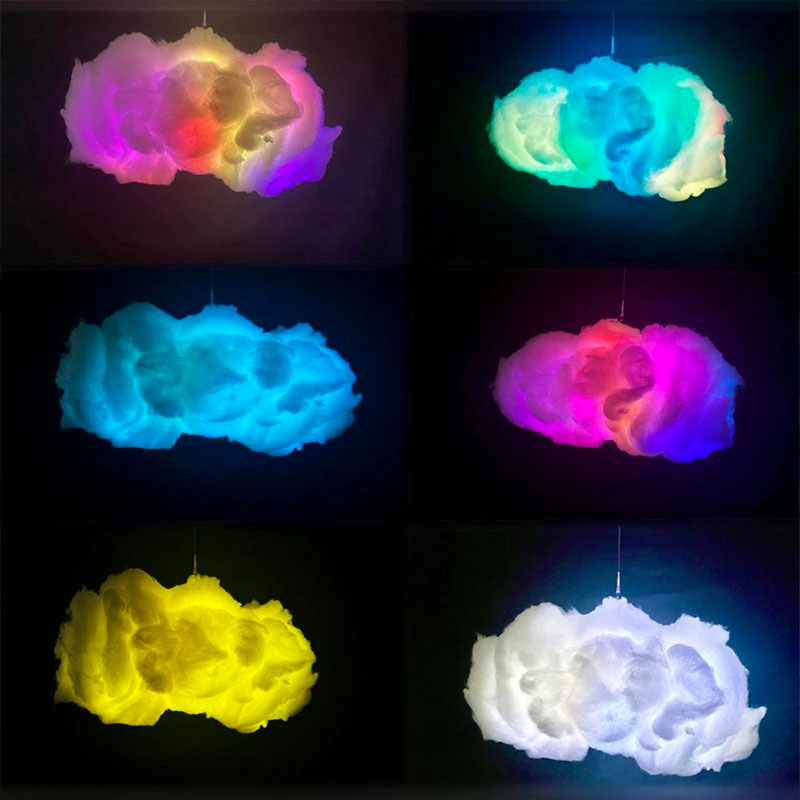 Large USB Cloud Ceiling Light – Lightning Effect with Remote and Multi-Colour LED