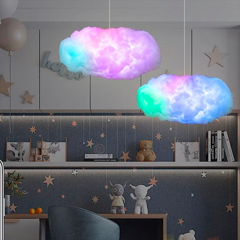 Large USB Cloud Ceiling Light – Lightning Effect with Remote and Multi-Colour LED