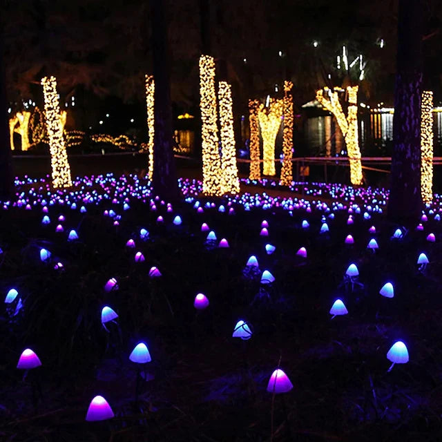 Solar-Powered Mushroom LED Fairy Lights – Enchanting Garden Decoration