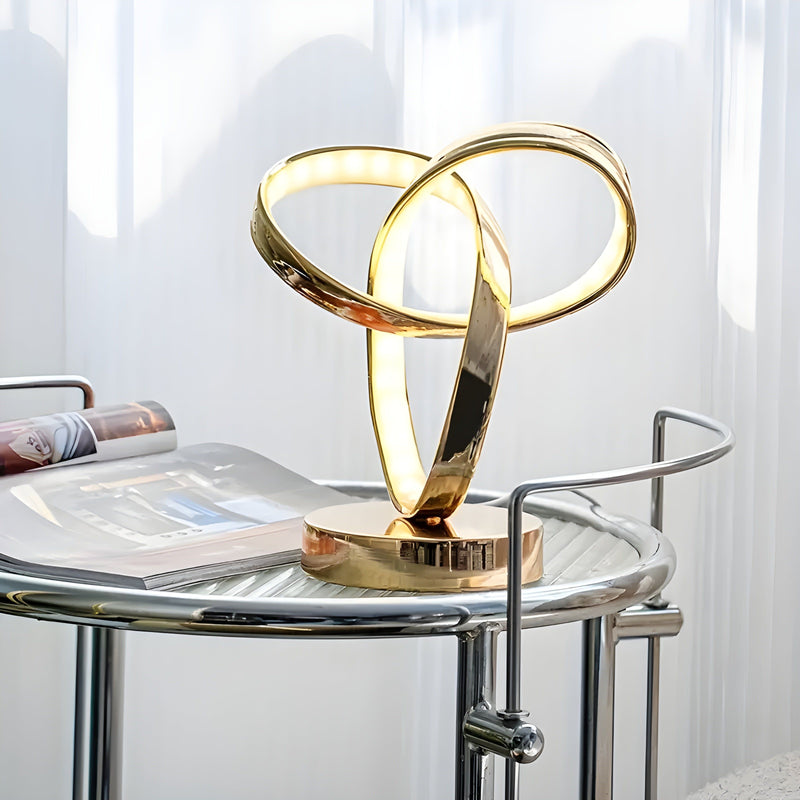 Luxurious Gold Möbius Ring Desk Lamp – Elegant Adjustable LED Table Light