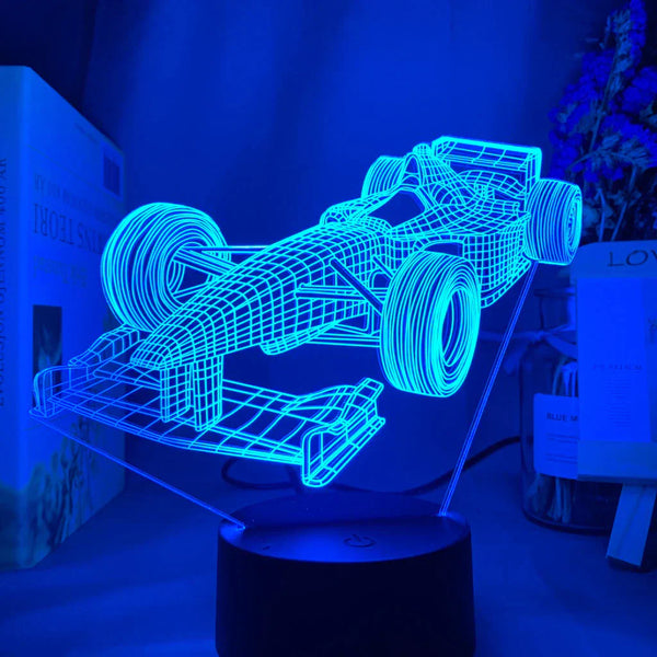 Formula 1 3D Illusion Lamp – Multi-Colour LED Light for F1 Enthusiasts