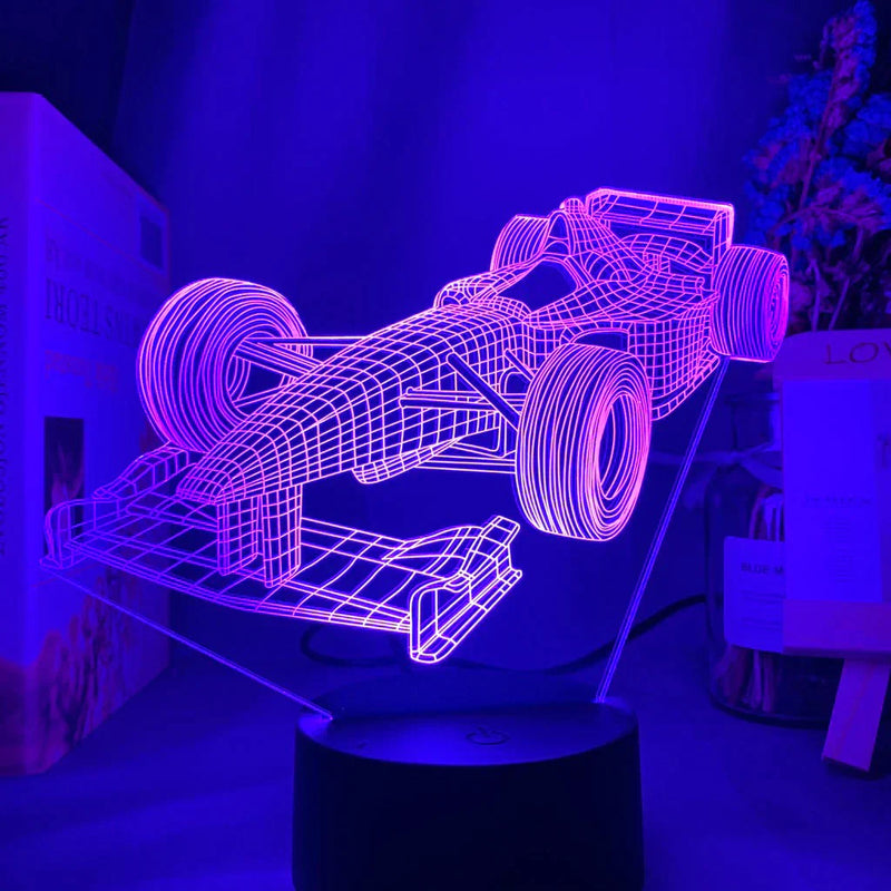 Formula 1 3D Illusion Lamp – Multi-Colour LED Light for F1 Enthusiasts