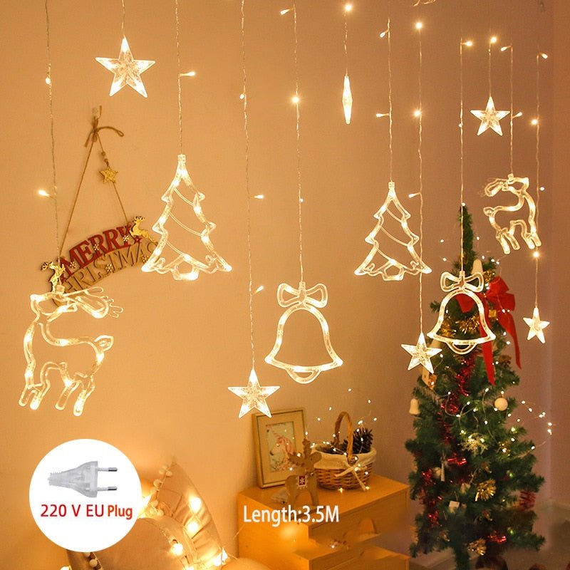 LED Star Curtain Lights – Hanging Star String Lights for Christmas and Special Occasions