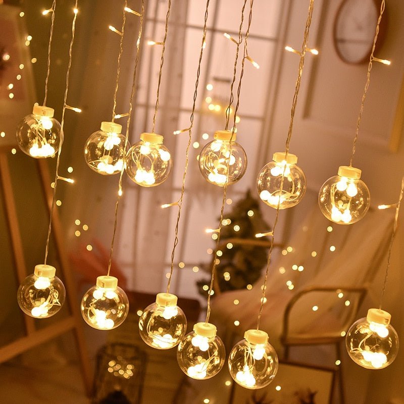 LED Star Curtain Lights – Hanging Star String Lights for Christmas and Special Occasions