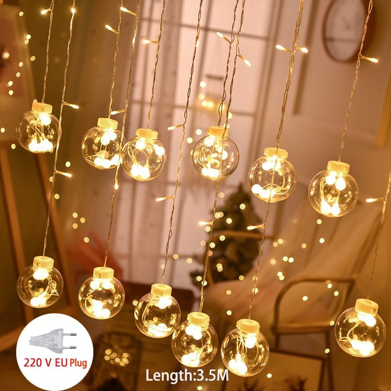 LED Star Curtain Lights – Hanging Star String Lights for Christmas and Special Occasions