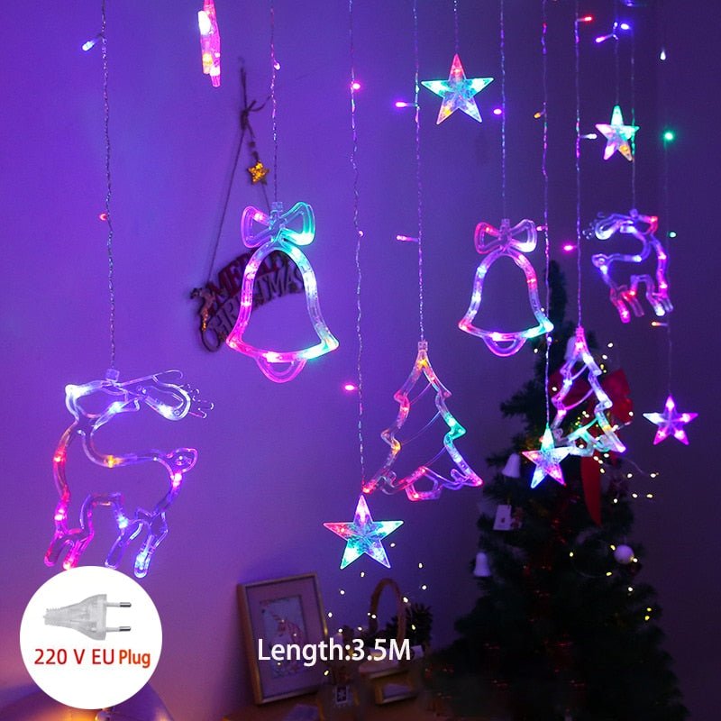 LED Star Curtain Lights – Hanging Star String Lights for Christmas and Special Occasions