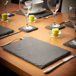 Elegant 8-Piece Slate Table Set – 4 Placemats & 4 Coasters