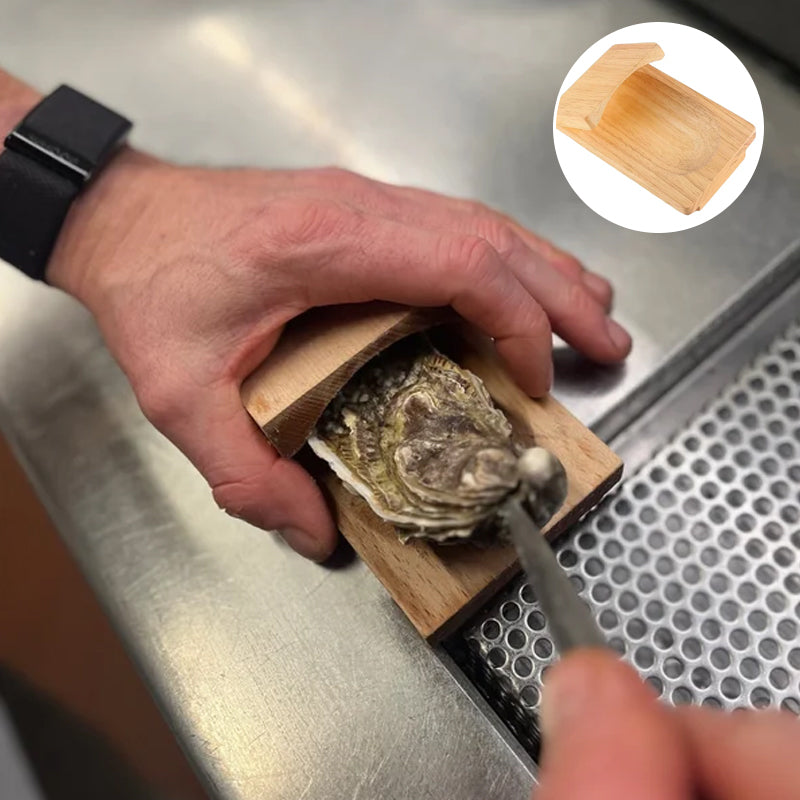 Wooden Oyster Holder – Safe and Efficient Oyster Opening