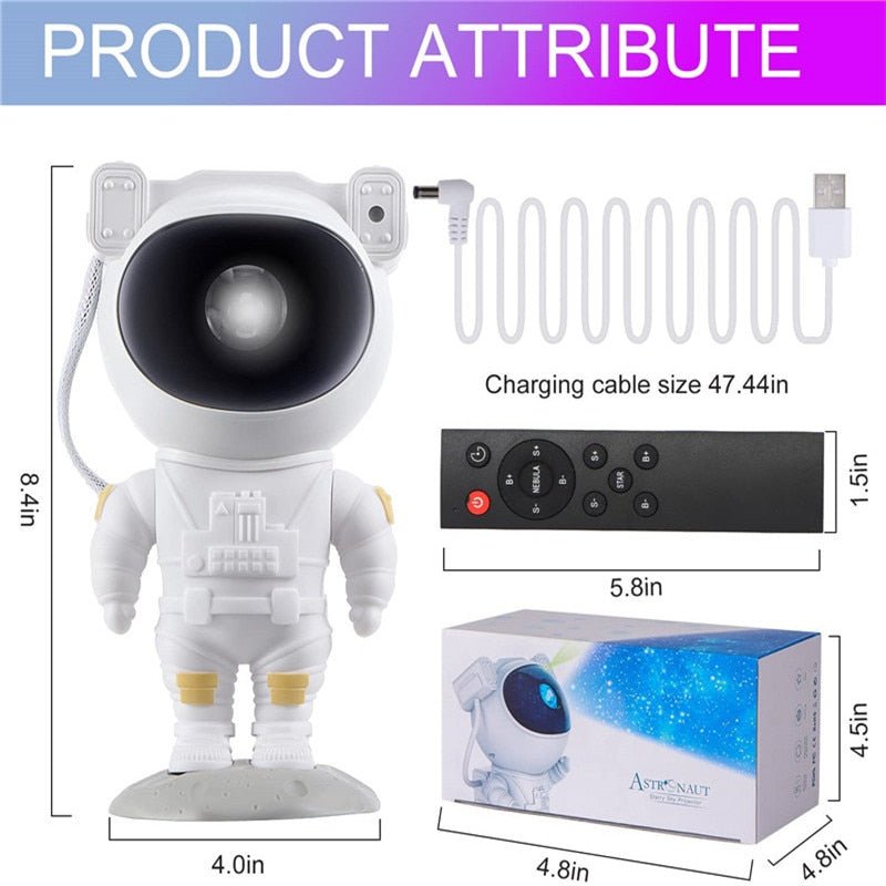 Astronaut Galaxy Star Projector – LED Night Light with Cosmic Sky Projection for Bedroom Décor & Unique Gift Idea