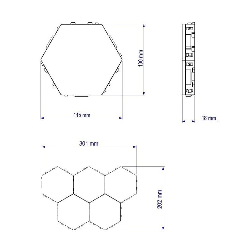 Modular Touch LED Light – Customisable Hexagonal Wall Lighting System