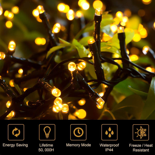 Waterproof LED Christmas String Lights – 8 Modes, Available in 25m & 50m for Christmas and Festive Decorations