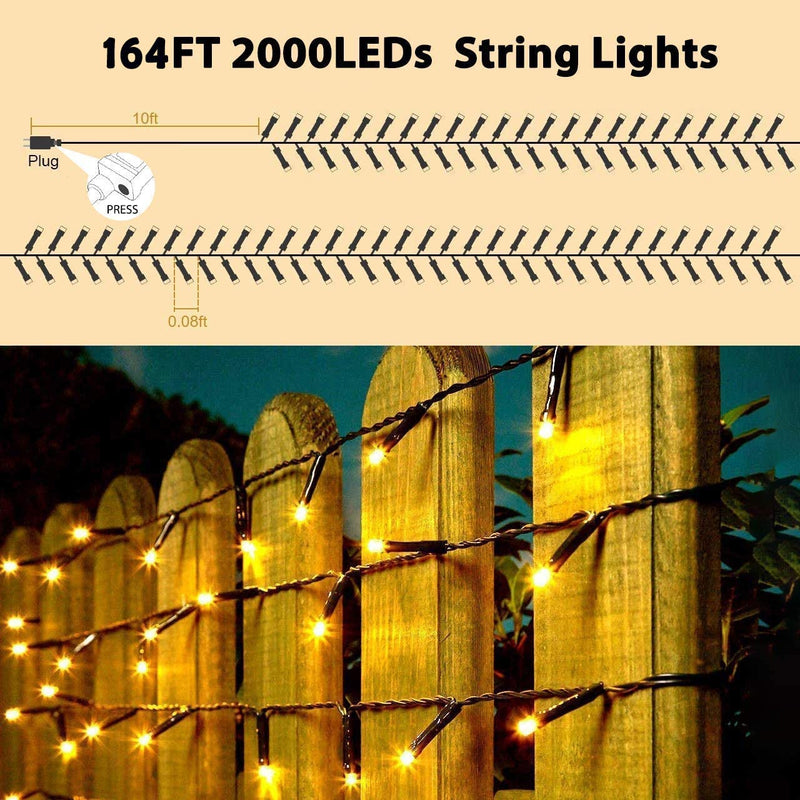 Waterproof LED Christmas String Lights – 8 Modes, Available in 25m & 50m for Christmas and Festive Decorations