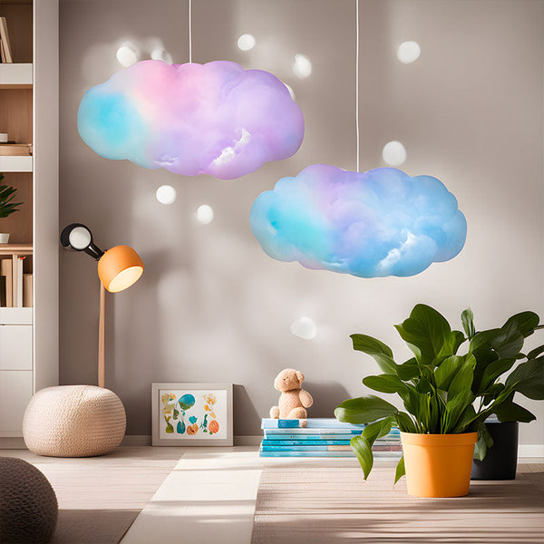 Large USB Cloud Ceiling Light – Lightning Effect with Remote and Multi-Colour LED