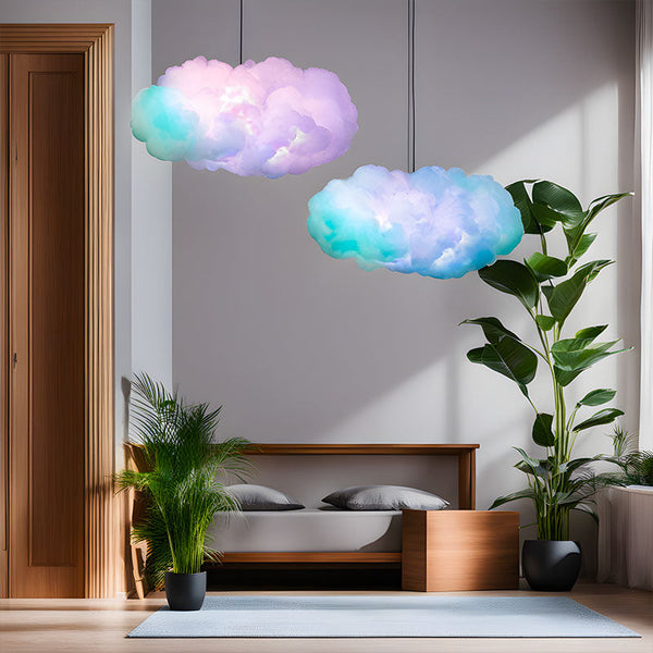 Large USB Cloud Ceiling Light – Lightning Effect with Remote and Multi-Colour LED