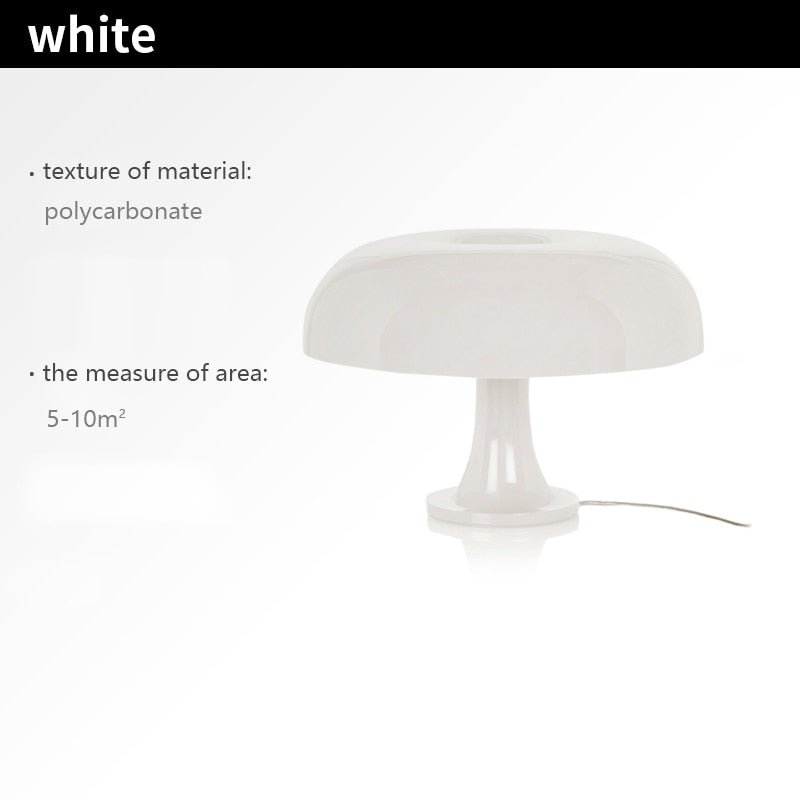 Modern Italian-Style Mushroom LED Table Lamp – Sleek Designer Accent Lighting