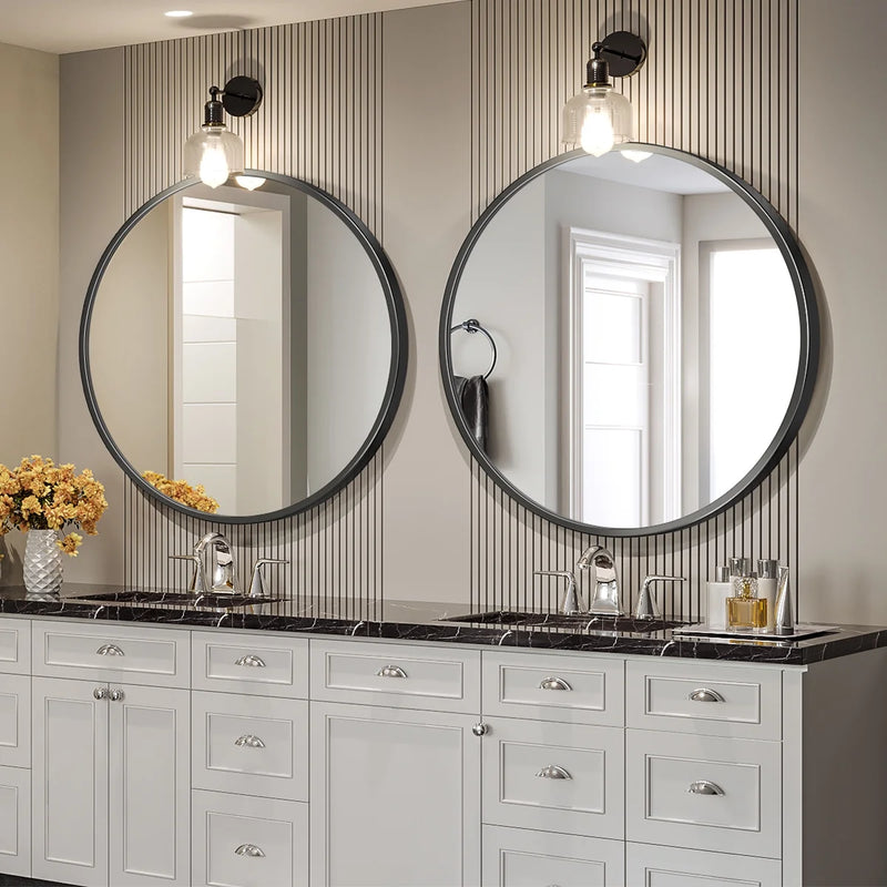 Black Round Bathroom Mirror