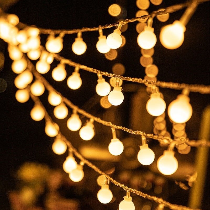 Warm White LED Ball String Lights – Perfect for Indoor & Outdoor Décor