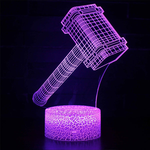 3D Marvel Thor Hammer Lamp – Iconic Mjolnir LED Light for Superhero Fans